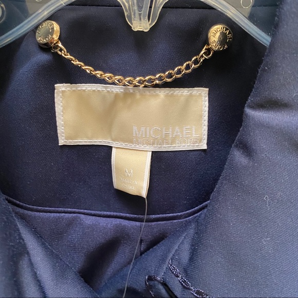 BNWT! MICHAEL KORS True Navy Long Trench Coat - Picture 3 of 7